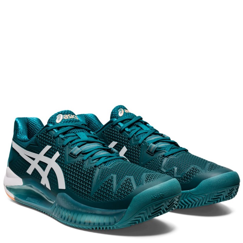 Asics Gel Resolution Clay Velvet Pine White Horma Ancha Zona De Padel